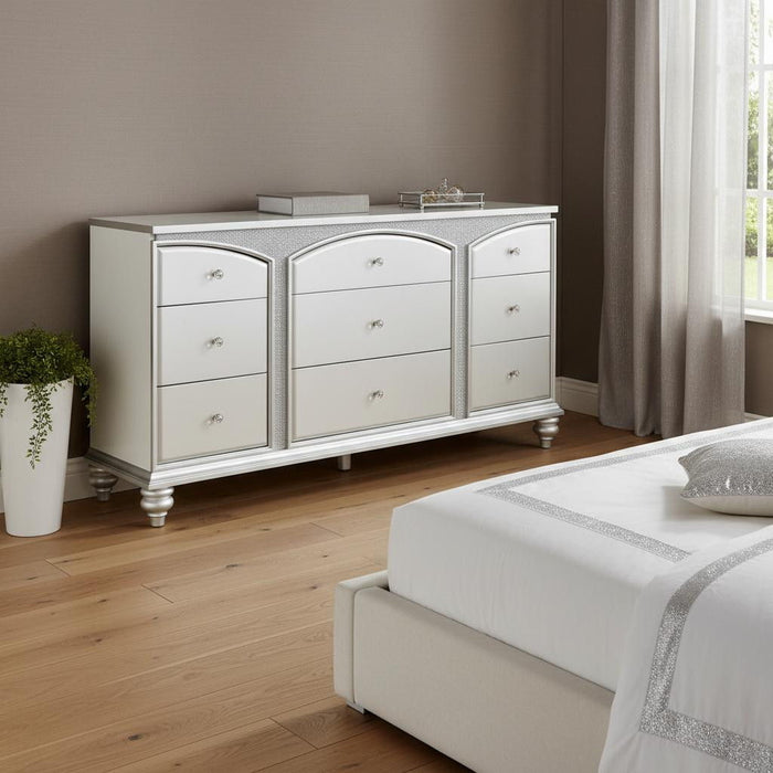 Nine Drawer Dresser - Platinum