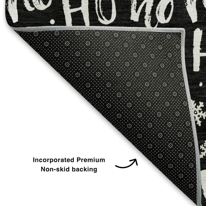 10' X 14' Abstract Geometric Washable Area Rug With UV Protection (701792) - Black / Ivory