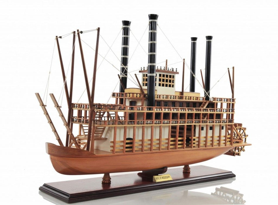 Hand Painted King of Mississippi Model Boat - Brown