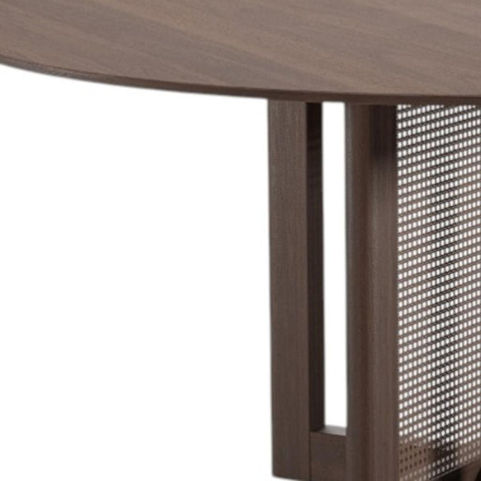 59" Solid Wood Rounded Bar Table - Brown