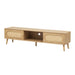 Giga natural TV stand for 80-inch TVs with media console and cabinet, modern wooden TV cabinet for living room entertainment.