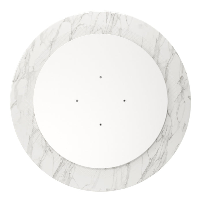 32" Marble And Metal Dining Table - Gold