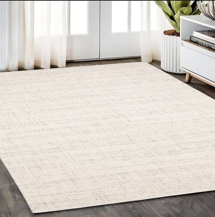 5' X 8' Striped Hand Tufted Area Rug - Ivory And Gray