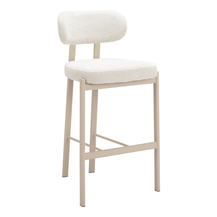 Fabric Low Back Bar Chairs (Set of 2) - Gray
