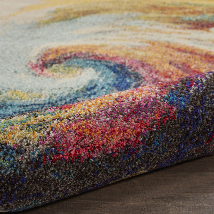 7' X 10' Modern Abstract Non Skid Area Rug - Ivory