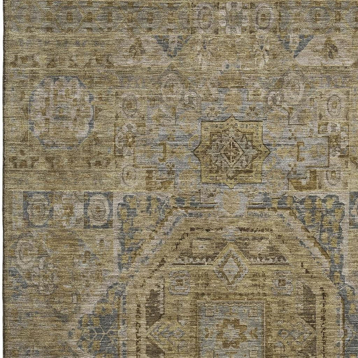 10' X 14' Oriental Washable Area Rug With UV Protection (699861) - Brown / Blue