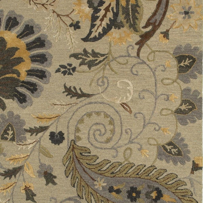 9' X 12' Wool Floral Hand Tufted Area Rug (712794) - Beige / White