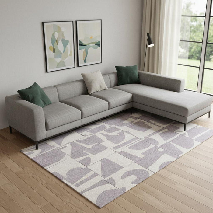 8' X 11' Geometric Washable Area Rug (551986) - Gray