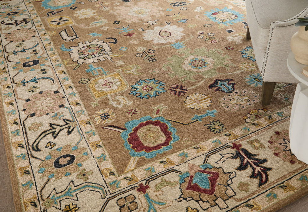 9' X 12' Wool Floral Hand Tufted Area Rug (722319) - Blue / Ivory