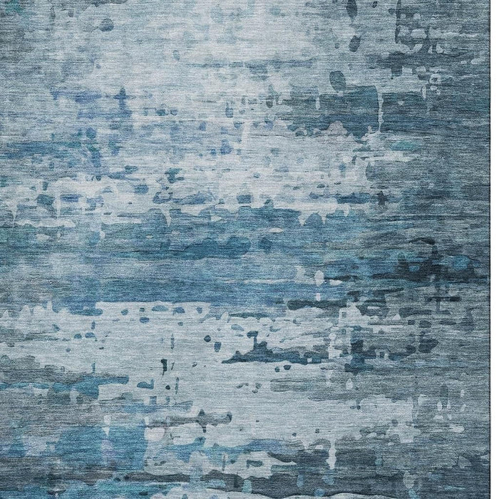 10' X 14' Abstract Washable Area Rug With UV Protection (715411) - Blue / Gray