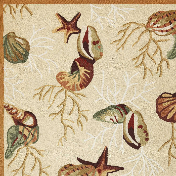 7' x 9' Polyester Area Rug - Beige