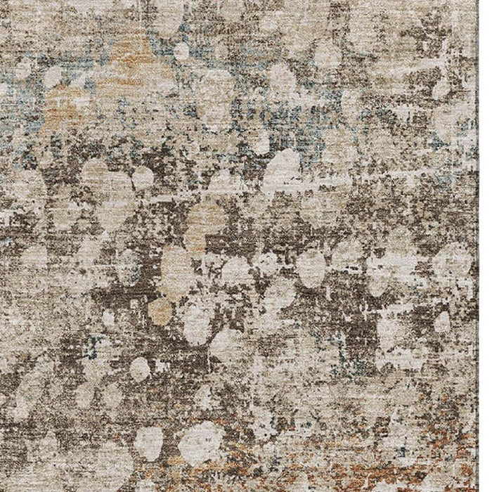 10' X 14' Abstract Washable Area Rug With UV Protection (718346) - Light Taupe / Brown