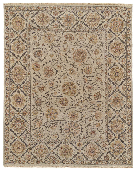 8' X 10' Wool Oriental Hand Knotted Area Rug (744294) - Tan / Gray / Red