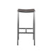 Set of four brown and silver stainless steel backless bar height chairs from HomeRoots, ideal for kitchen or bar counter seating.