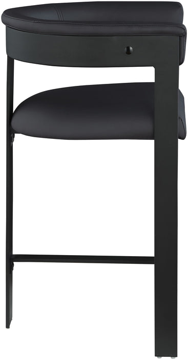 Romeo - Faux Leather Counter Stool With Black Base (Set of 2)