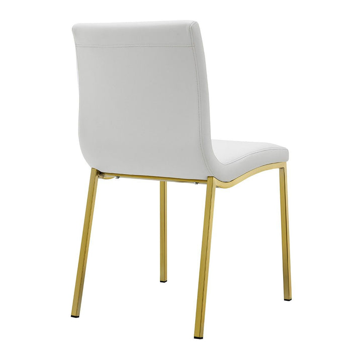 Upholstered Leather Dining Chairs (Set of 2) - White