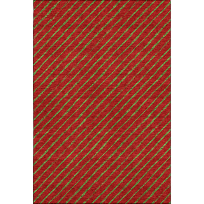 10' X 14' Abstract Geometric Washable Area Rug With UV Protection (701936) - Merlot / Green