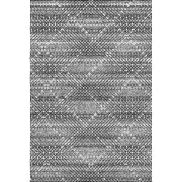 10' X 14' Geometric Washable Area Rug With UV Protection (693690) - Gray / Silver / Charcoal