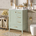 Modern Giga bathroom vanity with sink, solid wood frame, soft closing door, and three drawers for stylish bathroom storage