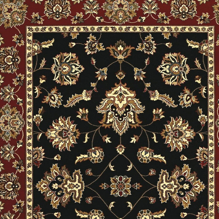8' X 11' Floral Area Rug (574416) - Black / Red