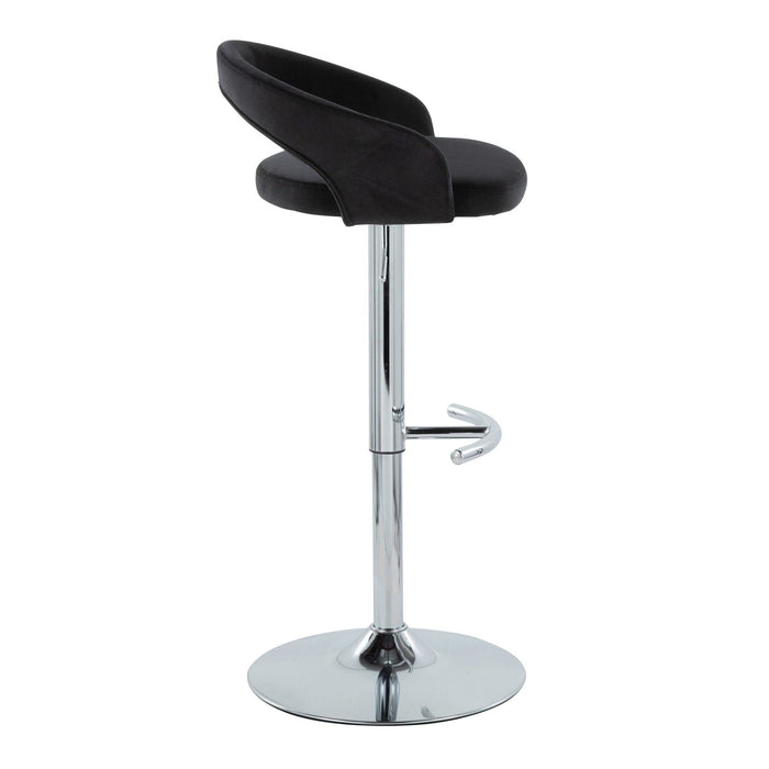 Grotto - Upholstered Adjustable Barstool - Chrome Metal Base
