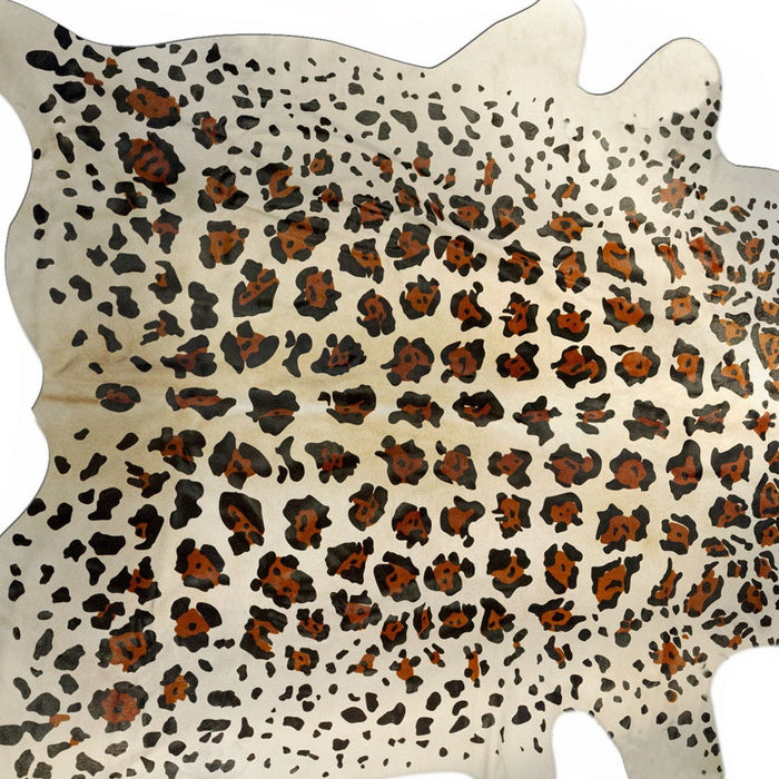 6' X 7' Cowhide Hand Knotted Area Rug (544365) - Brown / Gold