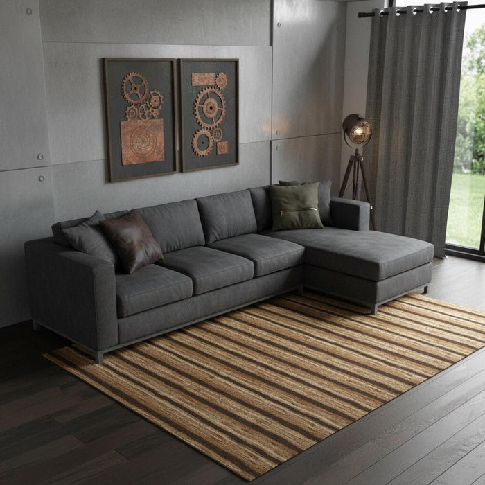8' X 10' Abstract Hand Woven Area Rug (722106) - Blue / Ivory