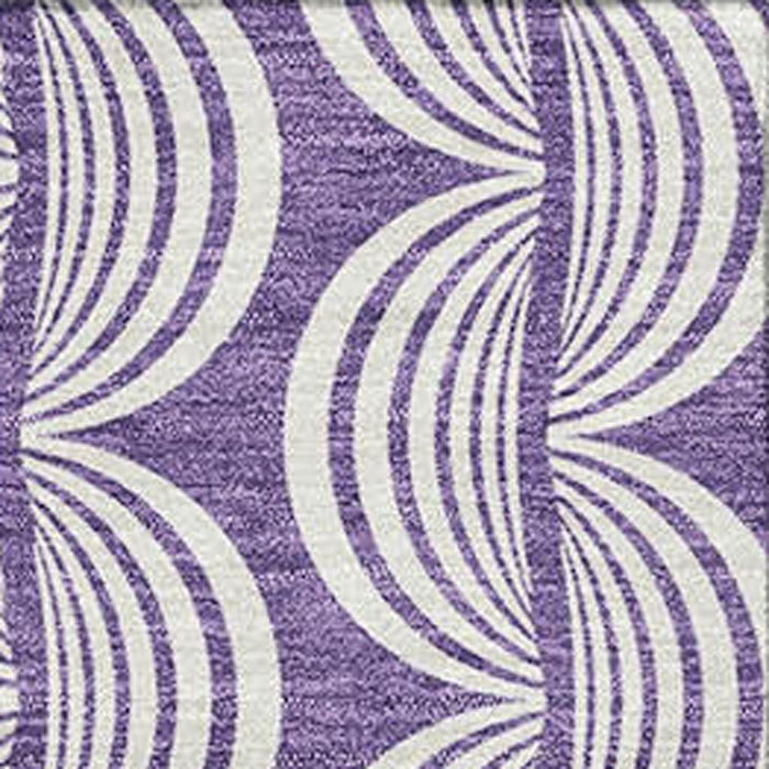 10' X 14' Ogee Washable Area Rug With UV Protection (682751) - Purple / Ivory