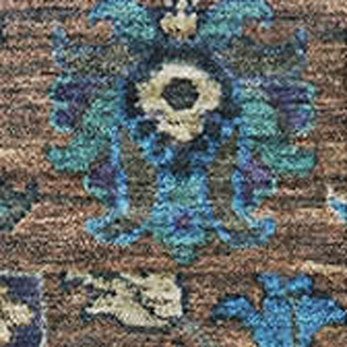 10' X 14' Oriental Washable Area Rug With UV Protection (717989) - Pewter / Teal