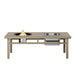 Giga 3-in-1 outdoor propane fire pit table in beige with ice bucket, 50,000 BTU, showing the fire pit and tabletop features.