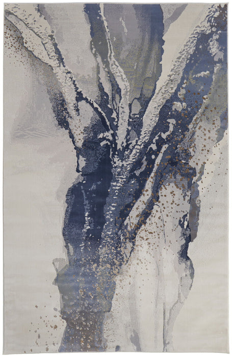 12' X 8' Abstract Area Rug - Gray And Ivory