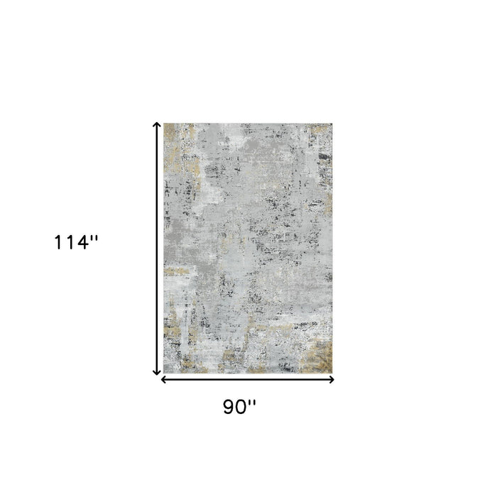 10' X 8' Abstract Area Rug - Gray / Ivory