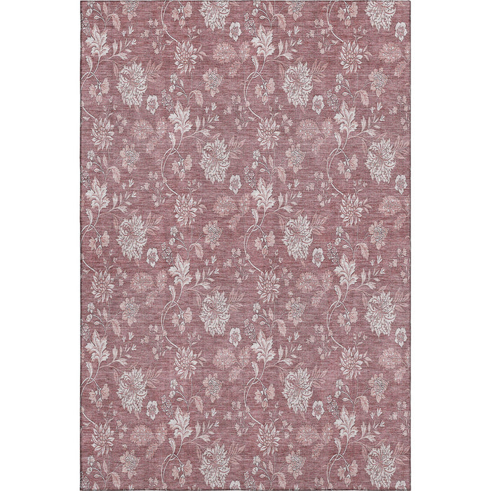 10' X 14' Floral Washable Area Rug With UV Protection (655974) - Blush / Ivory
