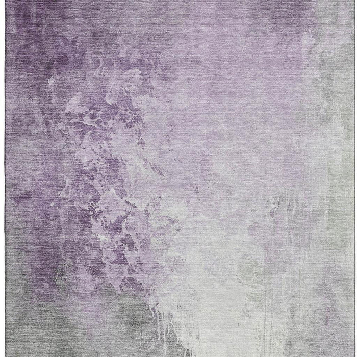 10' X 14' Abstract Washable Area Rug With UV Protection (705473) - Lavender / Ivory