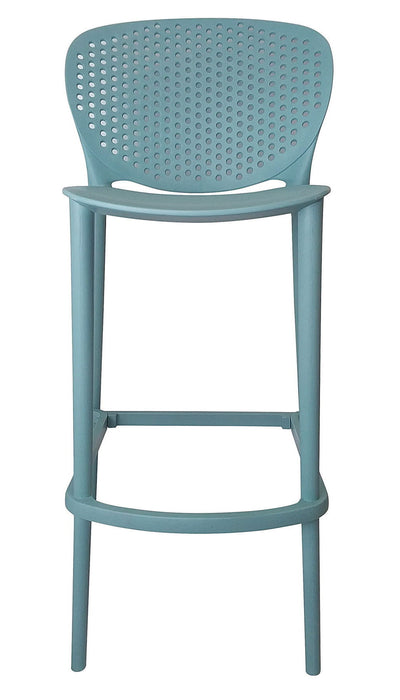 30" Contemporary Heavy Duty Plastic Low Back Bar Height Bar Chairs (Set of 4) - Green