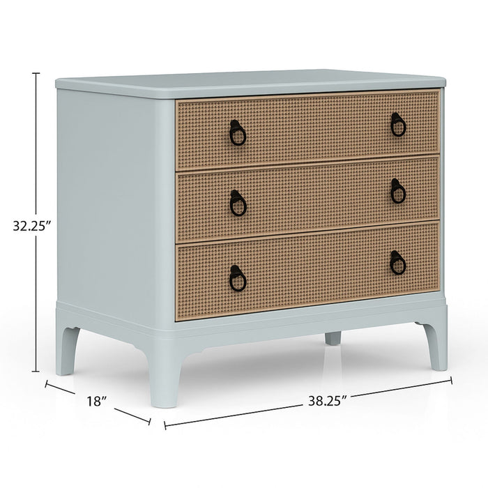 3 Drawers Hall Chest With Cane Fronts