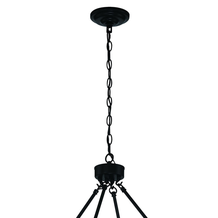 Candle Style Twelve Light Metal Dimmable Chandelier - Black