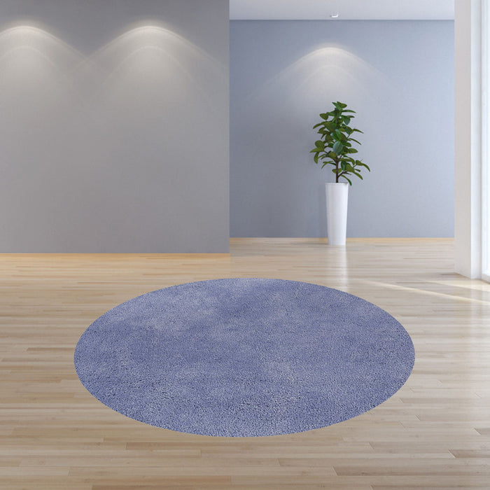 8' Round Polyester Area Rug - Purple