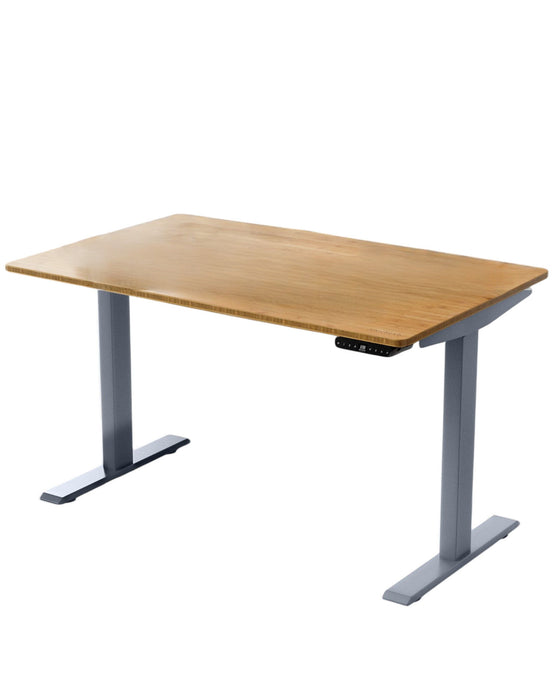 30" x 48" Adjustable Stainless Steel Computer Desk - Brown And Gray