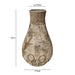 Gray earthenware vase with floral pattern, decorative vase from TOV Furniture, showcasing detailed floral design on smooth gray surface.