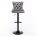 Set of two Giga modern swivel barstools with tufted upholstery, adjustable height, comfortable backs, ideal for kitchen or pub seating