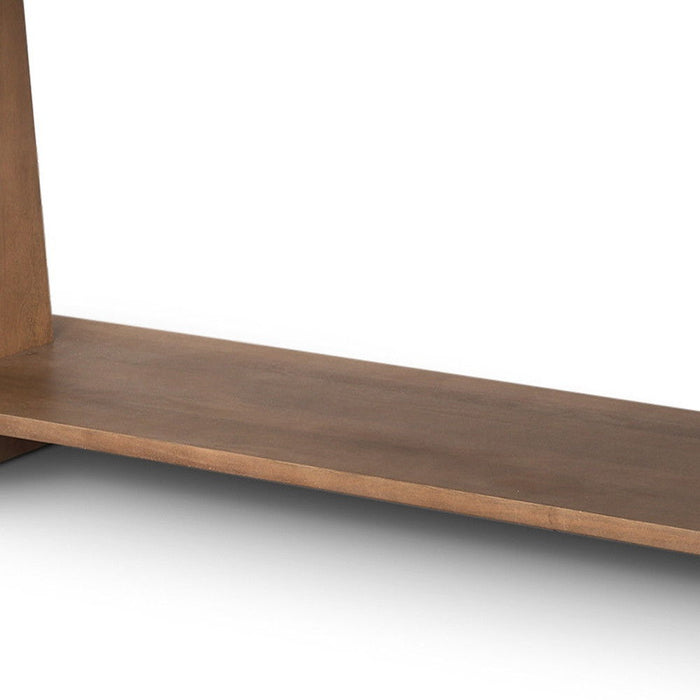 67" Solid Wood Solid Console Table With Shelf - Brown