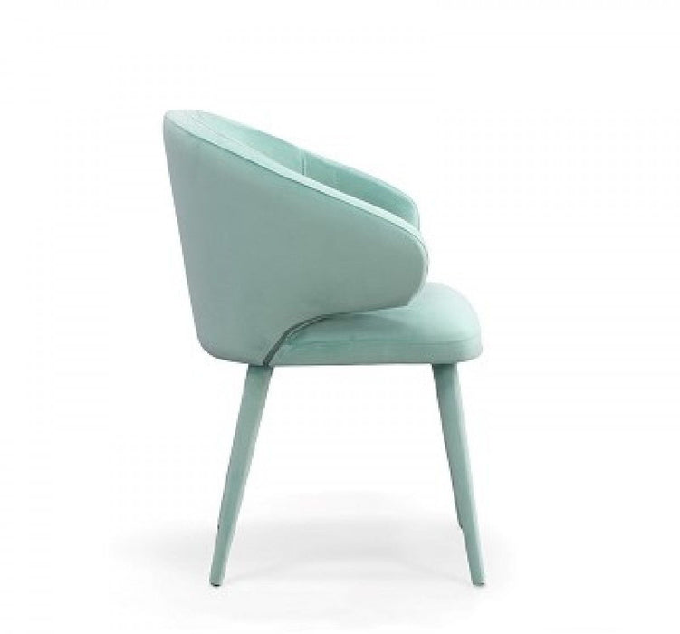 Upholstered Velvet Wing Back Dining Arm Chair - Aqua