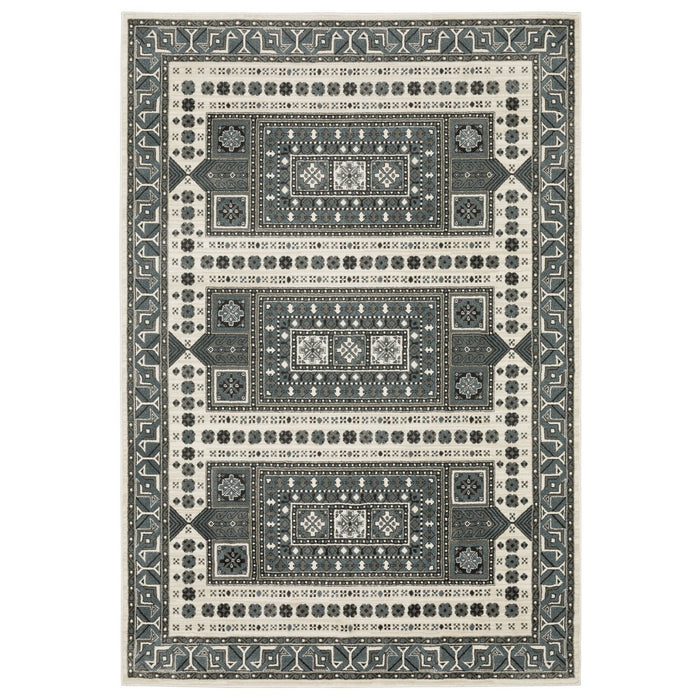 10' X 13' Medallion Area Rug - Gray And Blue