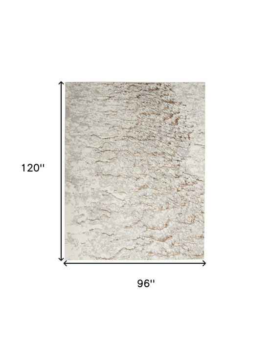 8' X 10' Abstract Area Rug (551087) - Ivory / Gold
