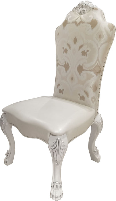 Tufted Upholstered Fabric Dining Side Chairs (Set of 2) - White
