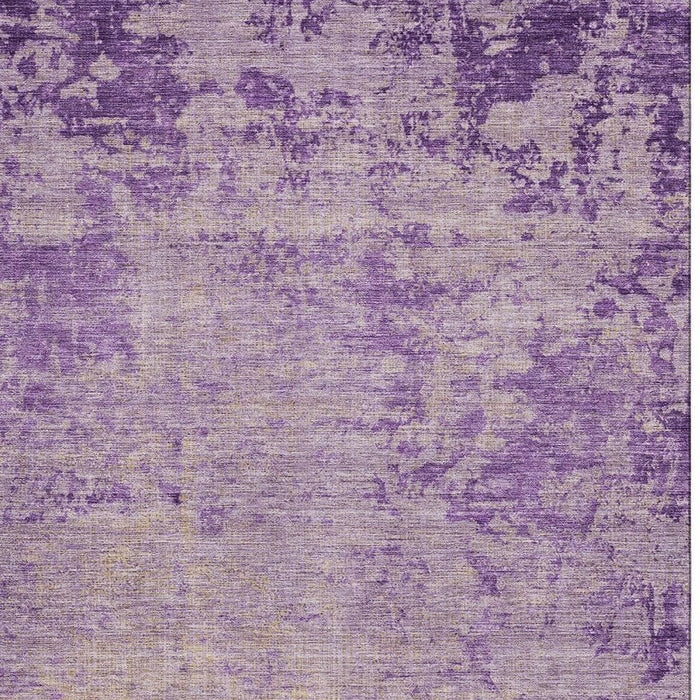 10' X 14' Abstract Washable Area Rug With UV Protection (707545) - Purple / Beige