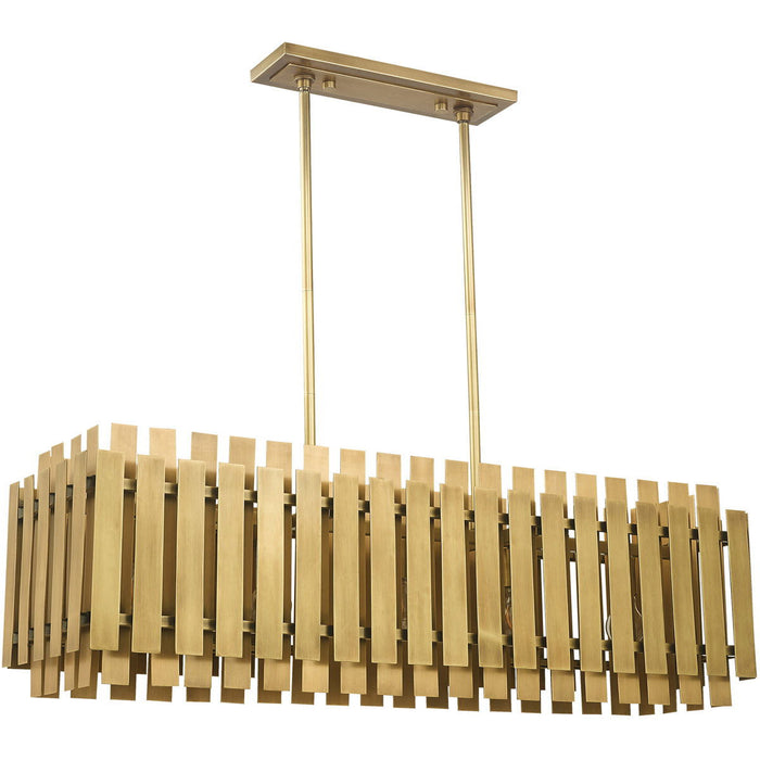 19'' Five-Light Dimmable Chandelier With Shades - Brass