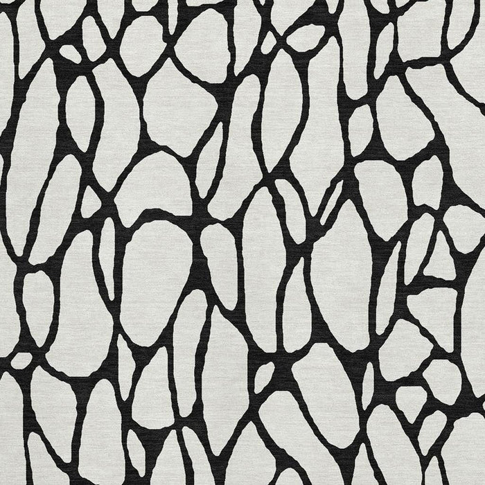 10' X 14' Geometric Washable Area Rug With UV Protection (680331) - Ivory / Black