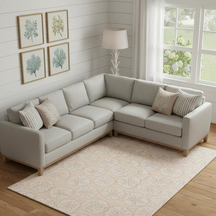 9' X 12' Geometric Washable Area Rug With UV Protection (646084) - Apricot / Ivory
